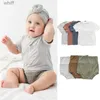 Conjuntos de roupas 2023 fibra de bambu bebê manga curta camiseta verão bebê menino menina roupas de cintura alta calças de bebê recém-nascido roupas de bebê outerwearc24319