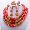 Bangle Dudo 10 Color 3 Layer Artificial Coral Beads African Nigerian Wedding Jewelry Set 240319