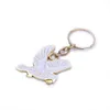 Keychains Keychain White Emamel Metal Pendant Ring Religious smyckespresent