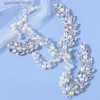 Tiaras brudhårband handgjorda päronslinstråle hår smycken bröllop silver kristall huvudbonad brud hår tillbehör huvudbonader y240319