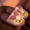 HBP Non-Brand Women Winter Fluffy Fur Slippers Cute Warm Closed Plush Home Slippers Flip Flops Flat Cute Animal Slides Shoes