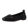 Flats Square Toe Glitter Schuhe Frauen lässig weibliche Turnschuhe flache Mundmodis Flats Sommer Moccasin bequem 2023 neues Kleid Leisu