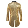 Gold Sequin Suit Jacket Mens Performance/Party Dress Coats Red Silver Male Blazers Purple White Black Collar Tuxedo 240304