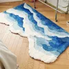 カーペット群れベッドルームラグふわふわの床マット海洋波のカーペットリビングルームベッドサイドラグ子供プレイマットスプレー装飾アルフォンブラス