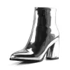 Boots Silver Black Sexy Botkle Boots for Women High Heels Boots dames Spring Shoes Femme Gold Bottines pour les Femmes Erf567
