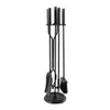 Minuteman International Neoclassic 5-piece Fireplace Tool Set, Black, Round Base