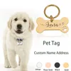 Vestuário para cachorro anti-perda, filhote de cachorro personalizado, etiqueta de identificação de animais de estimação, material de polimento, chaveiro, gravura personalizada, etiquetas de nome de gato de estimação