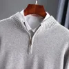 2021 Nowy czysty kaszmirowy sweter męski Męski wielki wysoki rozmiar najlepszy 100%wełniany wełniany pół szyi gruby zima zimowa młodzież dzika