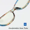 Lunettes de soleil Anti-Blauwlicht Leesbril Voor Dames Trendgeprinte Met Montuur Oogbescherming Presbyte Bril 1.0 Tot 4.0