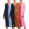 Robes décontractées femmes robe moulante couleur bloc patchwork automne simple boutonnage col en v midi pour le mariage