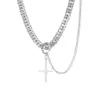 Fashion Design Pendant Necklaces Mangxing Cross Pendant Necklace for Men with High Quality and Versatile Double Layered Cuban Chain Unique Sweater Chain Womens Jew