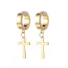 Rock Mens Cross Earrings Stainless Steel Dangle Earrings for Male Boy Punk Hiphop Party Jewelry