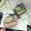 Axelväskor kvinnor halmväska bowknot kedja liten handväska läder crossbody för designer 2024