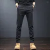 Men's Pants 2024 Autumn Winter Classic Work Stretch Men Cotton Business Slim Fit Grey Black Korea Thick Casual Cargo Trousers Male