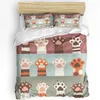 Conjuntos de cama Animal Multi Color Cat Impresso Conforto Duveta Capa Fronha Home Têxtil Colcha Menino Criança Adolescente Menina 3 Pcs Set