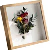 Rose torkad blommor ram treedimensionell ihålig 3cm handgjorda diy skal oljemålning kalligrafi montering hem dekor 240306