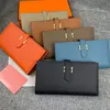 Designer Wallet Womens New Solid Color Genuine Leather Vertical Purse Fashion Card Seat Zipper Zero Wallets High Quality Original Box Square Card Clip Clutch