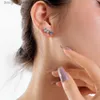 Stud Wong Rain 100% 925 Sterling Silver Pear Cut Lab Pink Sphire Gemstone Ear Stud Earrings for Women Fine Jewelry Free ShippingC24319