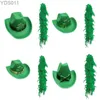 Wide Brim Hats Bucket StPatrick Day Celebration Green Hat Festival Themed Party Velvets Fedora Shamrock Top Scarf Irish Accessories 240319