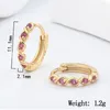 Hoop Earrings 925 Sterling Silver Exquisite Pink Love Twist Fashion Shiny Zircon Geometric Girls Party Wedding Jewelry