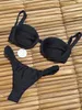 Push-stijl bikini 2024 sexy damesbadpak dames effen string Braziliaans bikinibadpak 240319