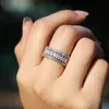2024 Drop Ship Wedding Rings Handmade Luxury Jewelry 925 Sterling Silver Marquise Cut Party Promise Women Engagemet Band Ring Friendship Gift