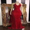 Plus storlek röd paljetter sjöjungfrun prom klänningar eleganta spaghetti aftonklänningar 2022 sexig rygglös kvinnor formell festklänning anpassad tillverkning9273603