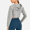 Active Shirts LO Long Sleeve Loose Half Short Hat Sports Exercise Top Hoodie Women's Clothing Casual Fitness Yoga Running Coat