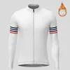 Racingjackor ränder män vinter termisk fleece cykeltröja långärmad cykel mtb kappa vägcykel sportkläder