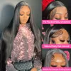 Addictive Brazilian 30 40 Inch Bone Straight Lace Front Human Hair Wigs Hd Transparent baby hair Glueless Lace Frontal Wig