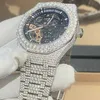 Factory Outlet High-end Luxe Bling Vvs Moissanite Hip Hop Volledig Iced Out Stainlwatchess Stalen Mechanisch Horloge