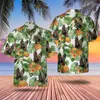 Chemises décontractées pour hommes Hawaiian Beach Harajuku pour hommes 3D Imprimer Dog T-shirts à manches courtes Été Vacances Style Tops à poitrine unique Revers