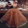 Champagne Strapless Ball Gown Quinceanera Dresses Vintage Sequined Beaded Evening Prom Gown Formal Party Pageant Dress1395692