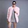 2019 Högkvalitativ mode Bourgogne Color Faux Fox Fur Winter Jackets Fur Womens Coats