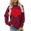 Sweat à capuche pour femmes, mode décontractée, impression de la saint-valentin, manches longues, col rond, haut chemisier Y2k, sweat-shirt pour femmes, Streetwear