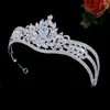 Pinces à cheveux Femmes Couronne Accessoires De Mariage Bandeaux De Mariée Bijoux De Fiançailles Forme De Feuille De Cristal Pageant Coronets Casque YQ238