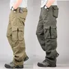 Pantaloni da uomo Cargo Fashion Casual Multi tasche Capispalla tattico militare Pantaloni dritti Pantaloni lunghi di grandi dimensioni