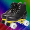 Chaussures à rouleaux de bottes 4 roues patins adultes Unisexe Double Row Roller Chaussures professionnelles Sport Sneaker Cuir Footwear Cadeau