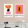 Toilet Stickers Matisses abstract graphic painting prints pink red color block painting wall mural art canvas poster bedroom decor living room 240319