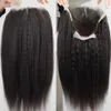 合成ウィッグ合成ウィッグキンキーストレートウィッグ透明レースフロントウィッグgluelless clowy heas wigs lace frontal pleucked 4x4閉鎖ウィグ女性240327