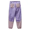 New Mens Elastic Waist Two-tone Paneled Sweat Pants Cinched Cuffs Fleece Track Trousers Fall Winter Casual