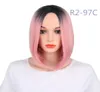 Synthetic Wigs Natural Hairline Fashionable Straight Bob Heat Resistant Fiber Hair Ombre Two Tone 13 inches8653323