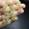 スタッド1ペアFengbaowu NaturalR Rough Peridot Earring Earring Stud 925 Sterling Silver Reiki Healing Stone Jewelry Gift for Womenc24319