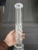 Hookahs Giant Glass bong four colors honeycomb perforate and birdcage perc water pipe dab rig