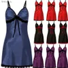 Dames Nachtkleding Dames Sexy Kant Zijde Satijn Nachtjurk Mouwloze Nachtkleding V-hals Nachtjapon Plus Size NachtkledingC24319