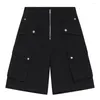 Men's Shorts Men Fashion 2024 Summer Black White Loose Casual Pocket Splicing Baggy Short Pants For Male