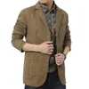 Männer Blazer Frühling Herbst Baumwolle Denim Jacken Business Casual Slim Fit Einfarbig Outwear Männlichen Mantel M-5XL Verkauf 240315