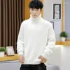 メンズセーター2024ソリッドカラー韓国のファッションニットウェア用の大きなハイネックセーター