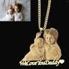 Kettingen gepersonaliseerde gegraveerde foto hanger aangepaste naam ketting Po charme verjaardagscadeau voor haar hem