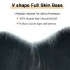 Flequillo Frente Línea del cabello Base de piel fina Parche para el cabello para hombres VShape Pieza de cabello humano Reemplazo de la línea del cabello frontal de los hombres Envío gratis
